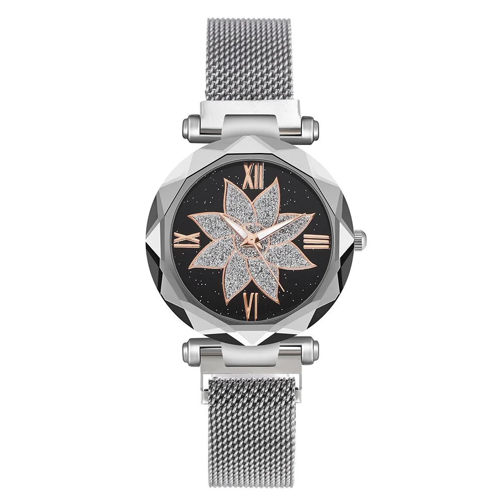 2019  New TW271 Luxury Sky Rome Dial Magnetic Watch For Women Casual Alloy Mesh Watches Party Accessory