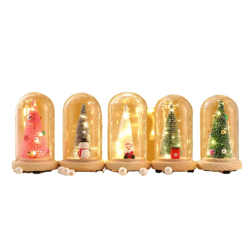 Christmas tree glass bottle LED string light battery operated xmas decorations