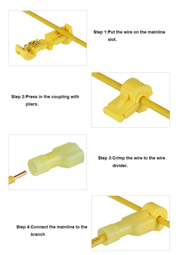 T-tipo conector rápido de conexión rápido del alambre del empalme de la cerradura escocesa eléctrica del terminal del conector 0