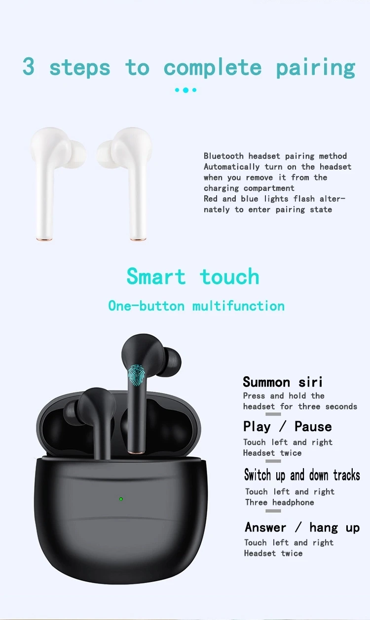 J3 Tws 5.0 Wireless Earphones Amusement Bluetooth Headphones Inear
