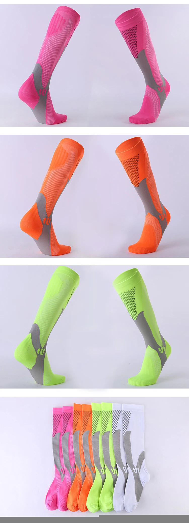 Enerup Drees Geometric Pattern 20-30 Mmhg Foot Football Basketball Anti Slip Compression Medical Pantyhose Socks Xxl Men Gym