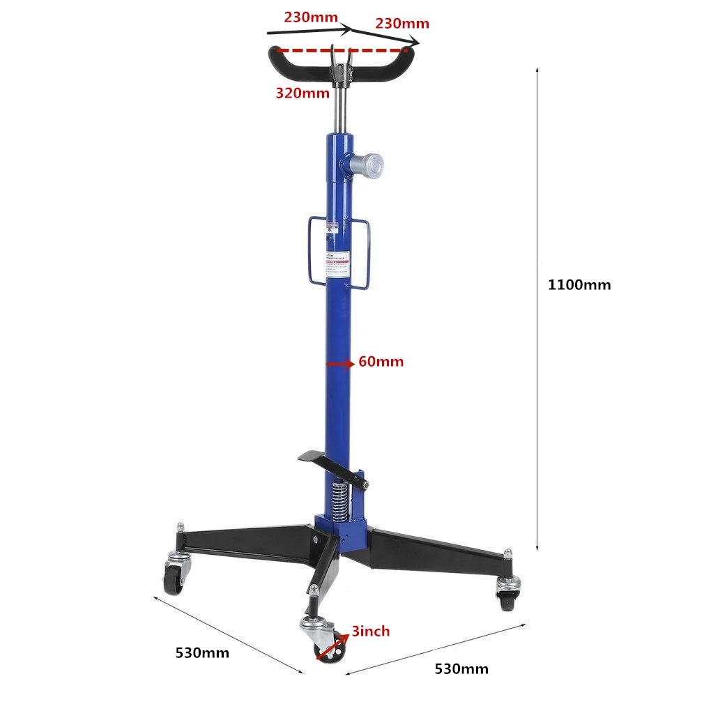 Foot Operated Car Lift Transmission Jack , Single Pump 1000 Lb Transmission Jack
