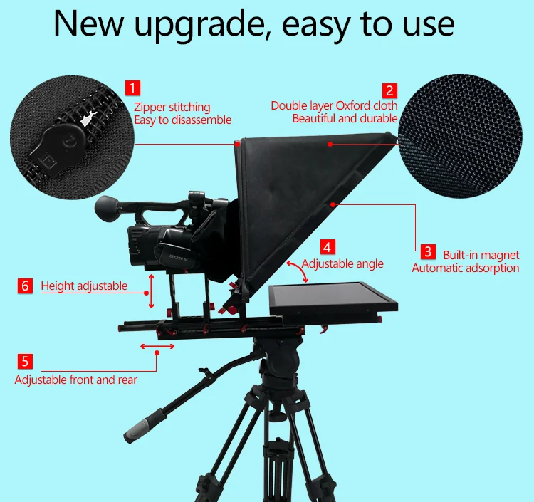 Foldable Broadcast Teleprompter For Speech/studio Room/school 21 Inch