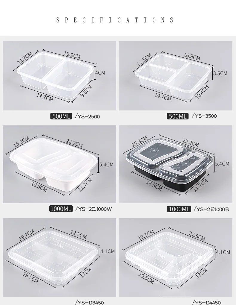 Disposable Plastic 2 Food Take Away Box With Compartments - Buy Food ...