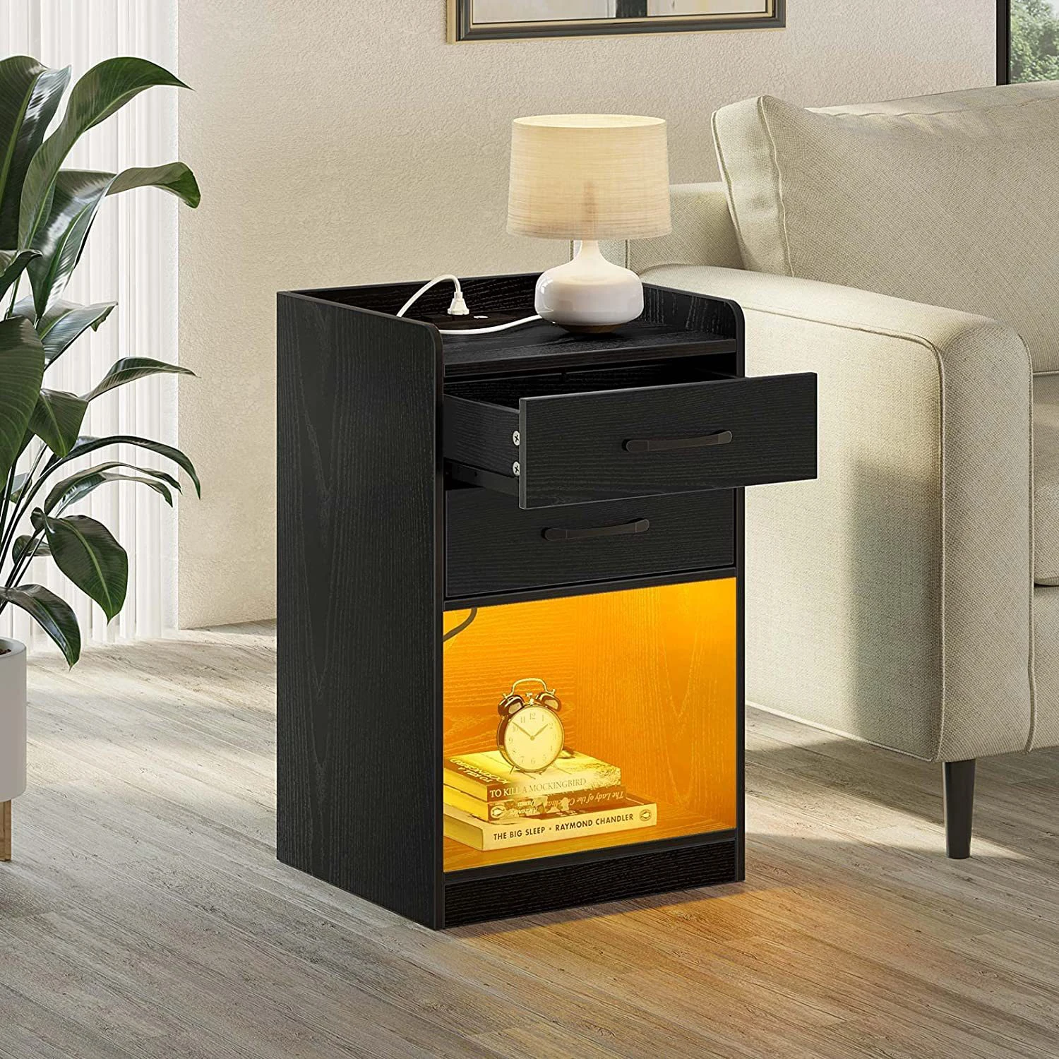 Modern Simple Intelligent Bedside Table Charging Multifunction Bedroom