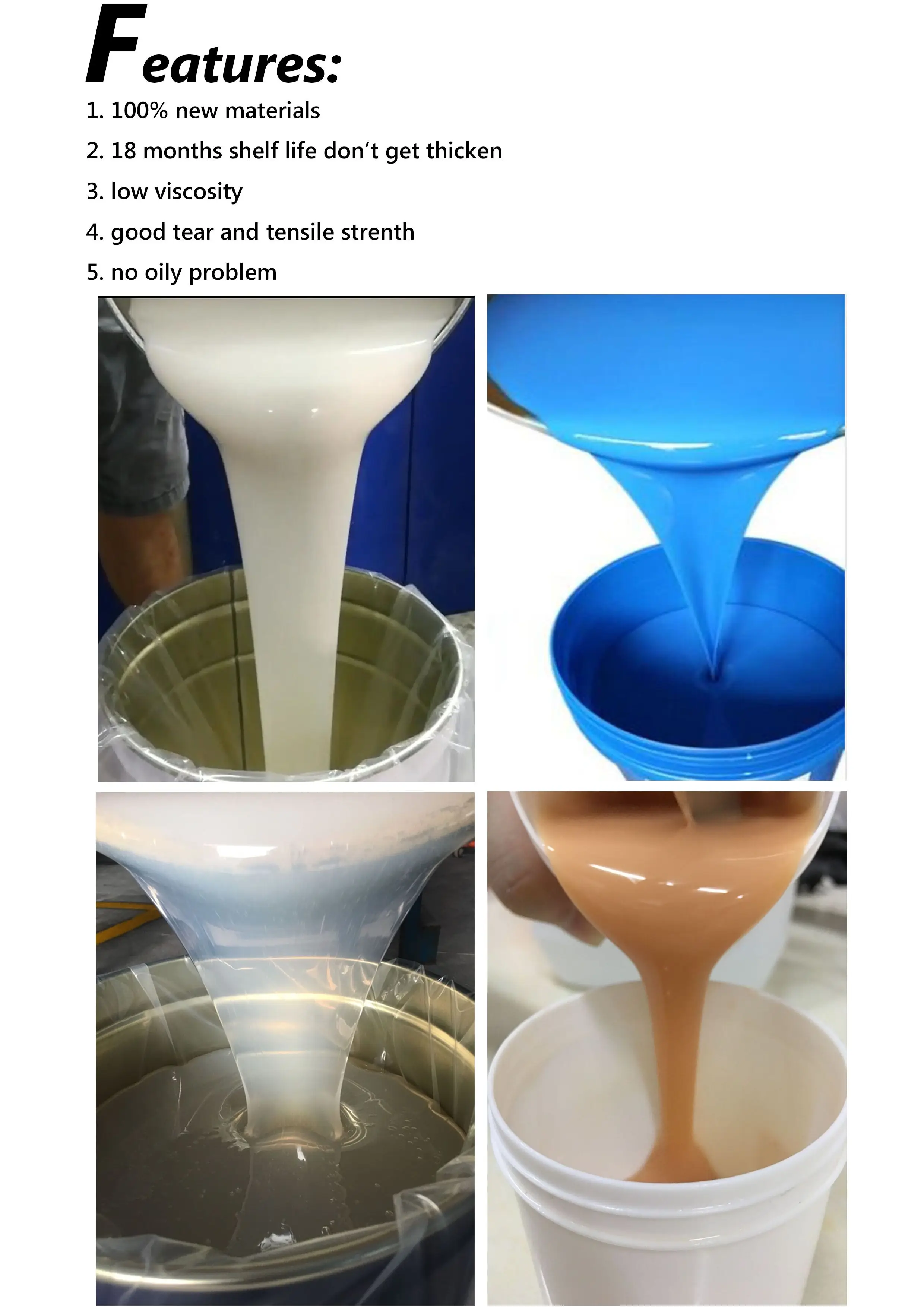 Moulding Silicone Rubber 30shorea Hardness Rtv2 Liquid Silicone For