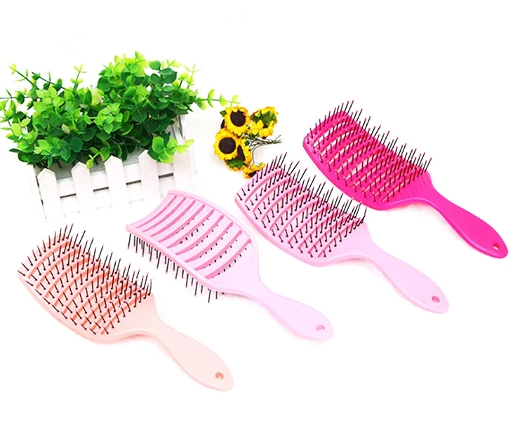 Professional Custom 3d Wave Curved Detangling Body Bath Shower Plastic