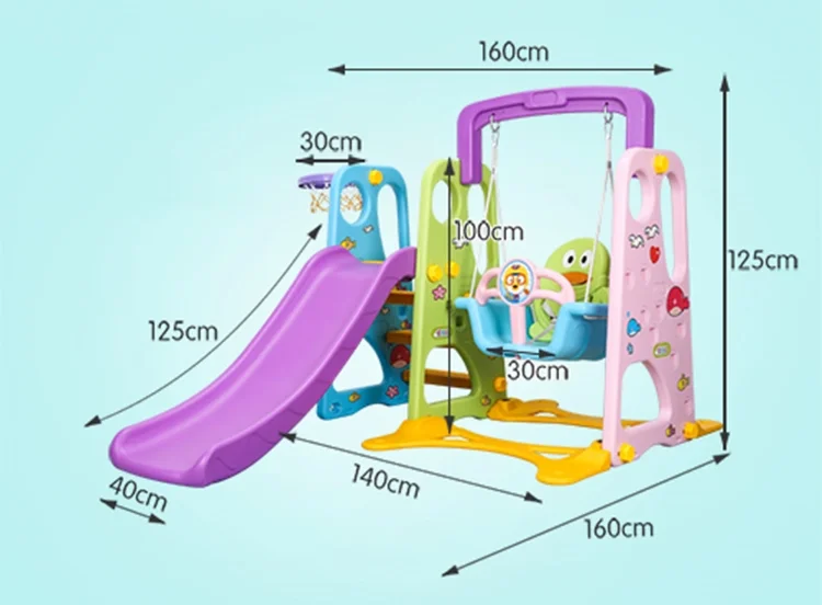 Feelkids Children Plastic Kids Outdoor Playground Swing and Slide manufacture