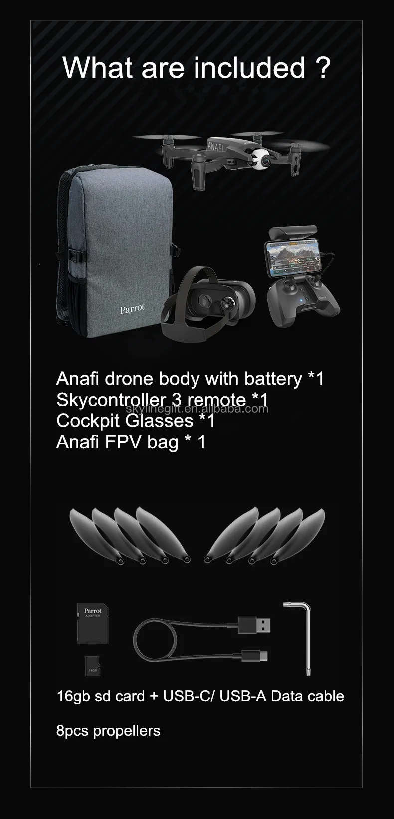 Parrot Anafi 4K Folding Drone - Ultra Compact 4K HDR & 3x Zoom Camera  3DとGimbal 4KM Control Distance 25 Minute| Alibaba.com