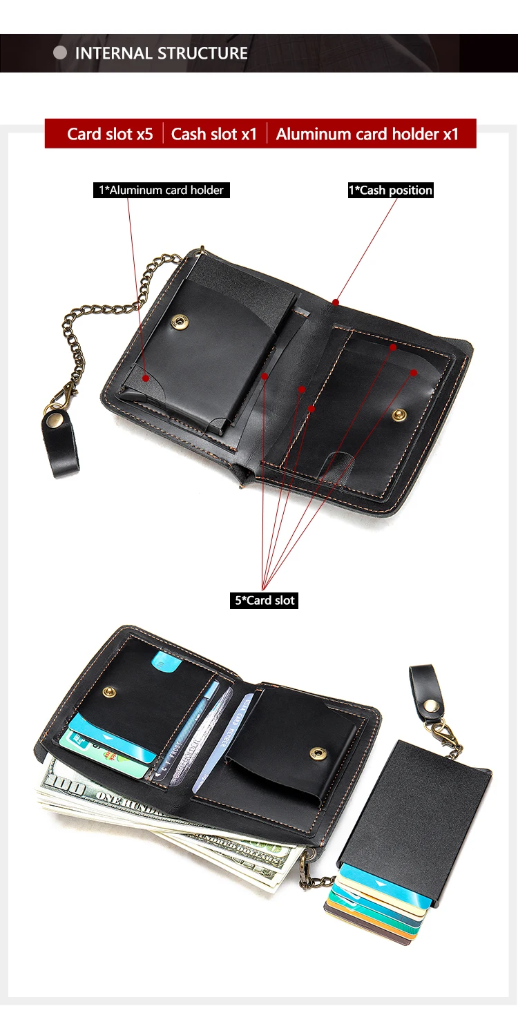 Marrant 7397 New arrival custom fashion classic men custom wallet logo with coin and card bag