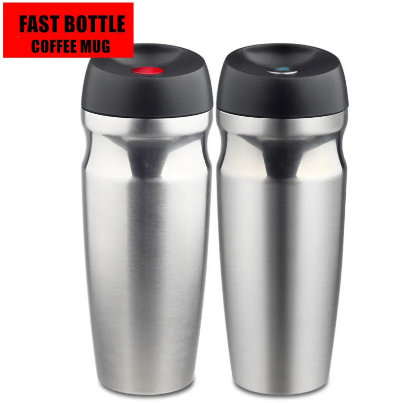Leak-Proof & Spill Proof 18oz Double-Walled Vacuum Insulated Sports Flask Stainless Steel Water Bottle with Large Mouth Opening