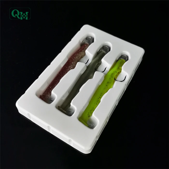 Performance fish lure blister pack tray clear plastic waterproof fish tackle box for fishing hook