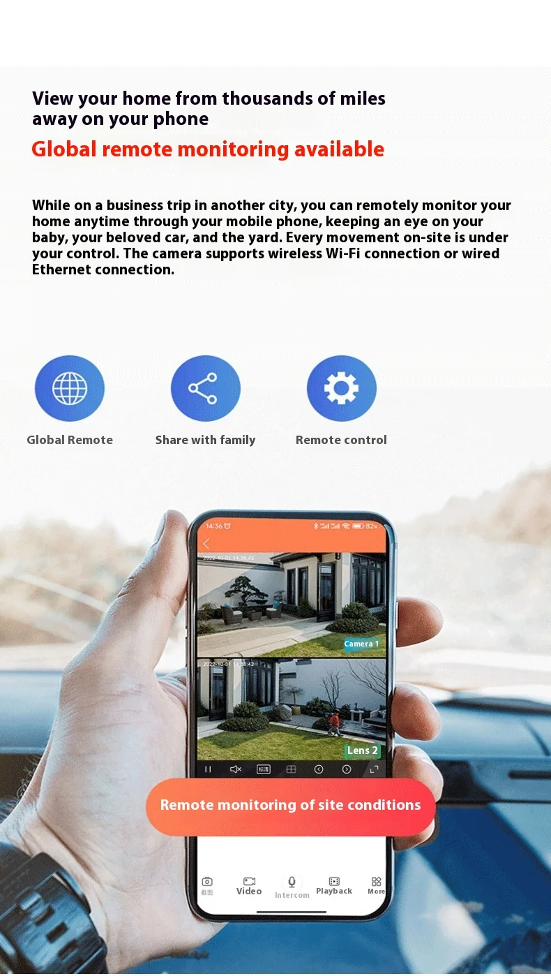 V380Pro Binocular Wifi Smart Camera 360-degree Panoramic 2MP Outdoor Waterproof Monitoring Ball Linkage Home Camera Manufacturer
