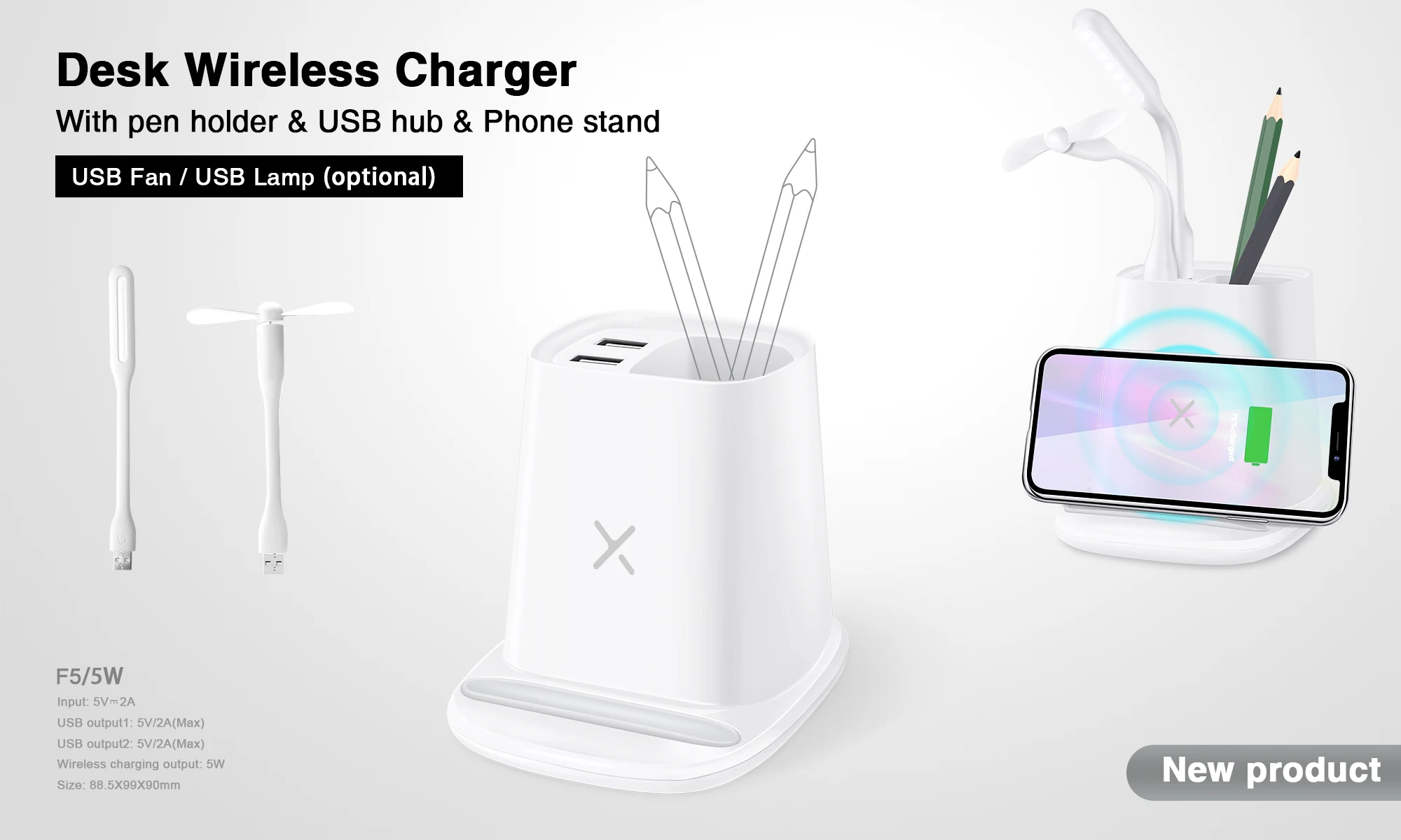 Dual Usb 4 In 1 Charger Wireless With Mobile Phone Holders Fast