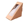 custom logo print small box fast food triangle package for sandwich