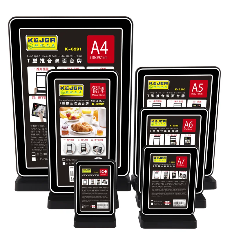 Kejea Tshaped Twofaced Slide Card Stand Clear Menu Holder Stand A4 A5 A6 A7 Pushin Type Buy