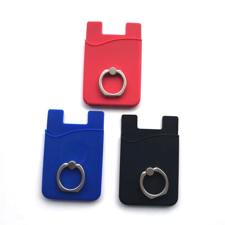 Credit Phone Mobile 3M 300Lse Sticker Pouch for Iphone Id Adhesive Custom Business Rubber Logo Sleeve Cell Silicone Card Holder