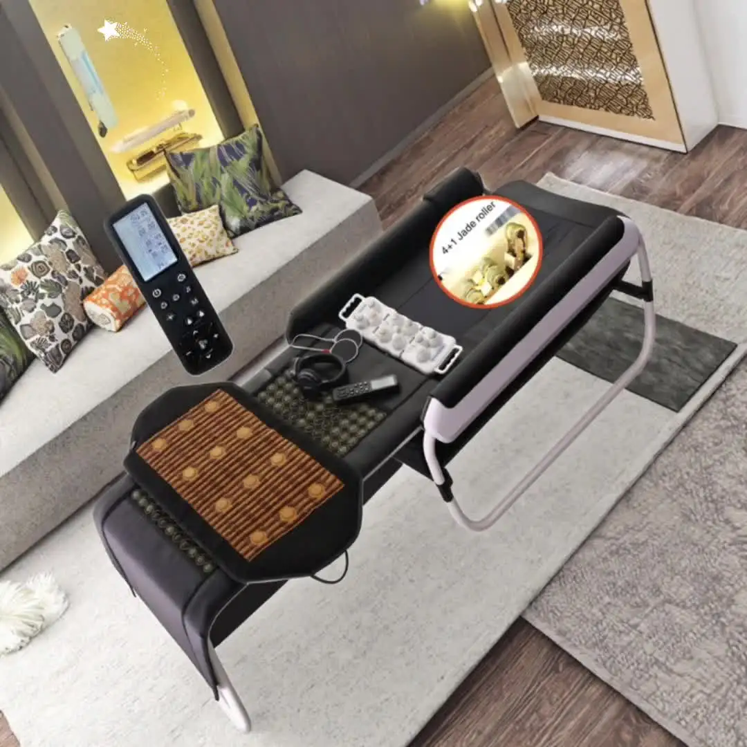 韓国製 温熱指圧マッサージベッド V3マスター 翡翠ローラー 遠赤外線