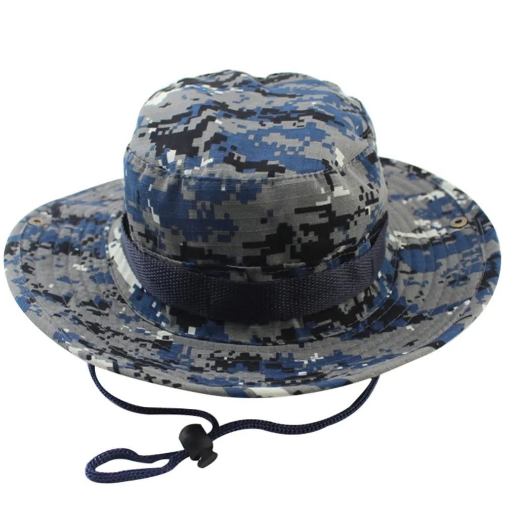 时尚军事迷彩丛林迷彩水桶渔夫帽与宽边太阳钓鱼水桶帽野营帽