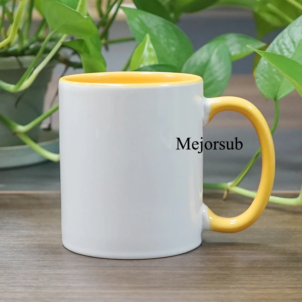 No Minimum Custom Ceramic Mug With Logo Ceramic Coffee Mug Wholesale 11oz Two Tone Sublimation 3156