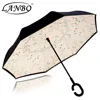 Logo customize Inverted Umbrella Double Layer Reverse Rainy Sunny Umbrella