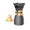 DHPO New Design Ceramic Pour Over Coffee Maker with Coffee Dripper Set, Matte Black