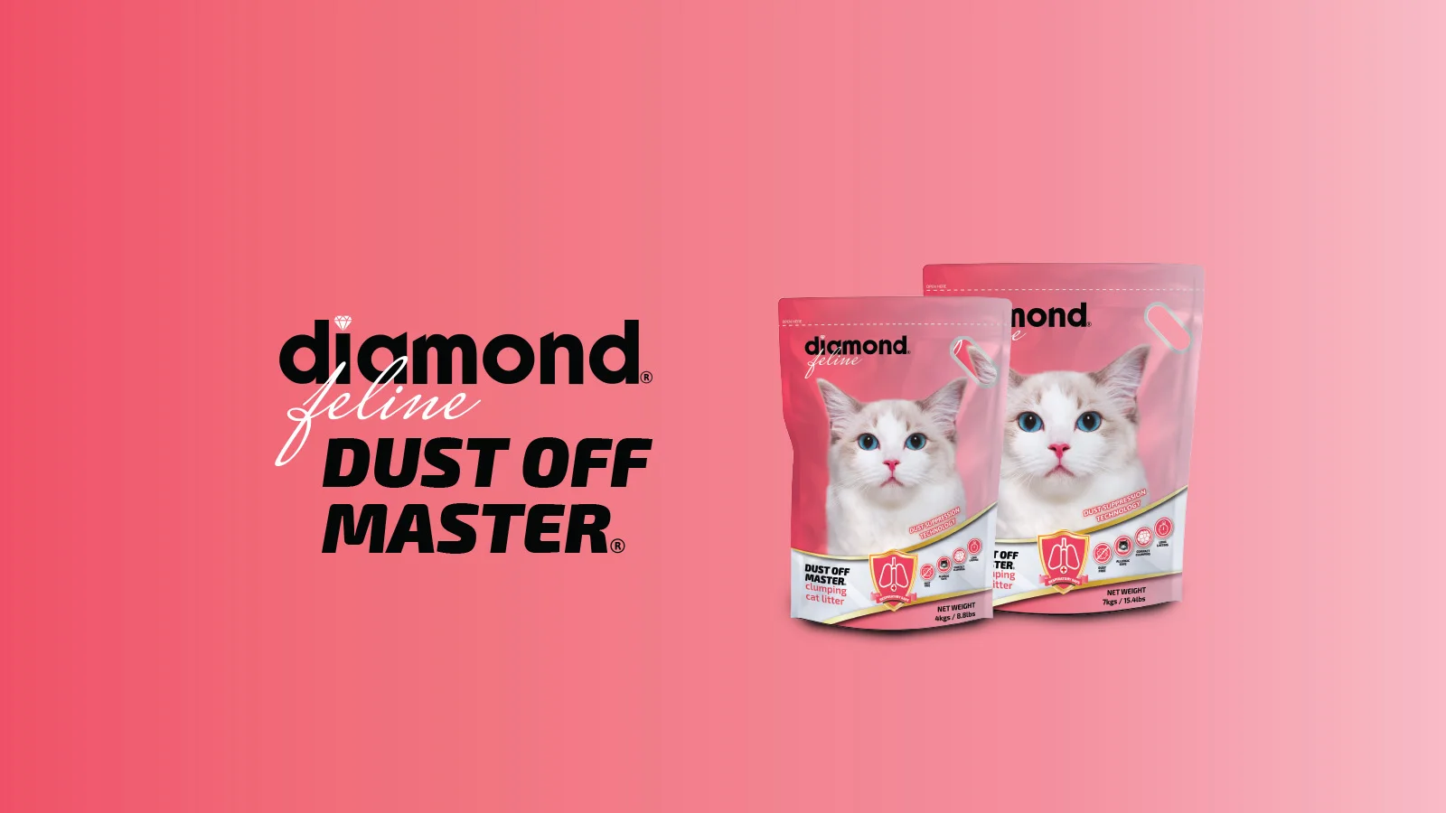 Premium Bentonite Cat Litter Diamond Feline Dust Free Master