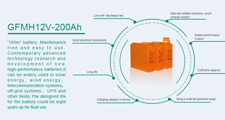 Pin nhiệt độ cao Rohs Pin axit chì 12v 200ah cho thiết bị gia dụng 2