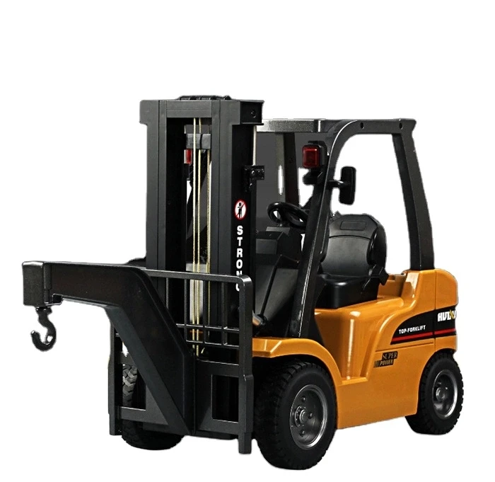 2020 High Quality HUINA 1577 RC Truck 1/10 8CH 2 in 1 Realistic Simulation Alloy Mini Forklift Car Vehicle Toys for Christmas