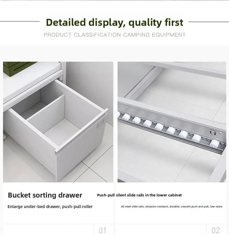 product wholesale custom heavy duty metal double bunk bed detachable knock down single bed frame for school bedroom apartment hospital-9