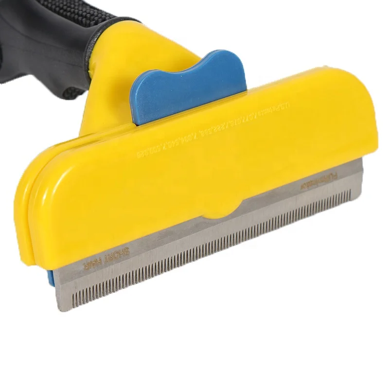 

Custom Stainless Steel Pet Grooming Hair Fur Remover Combs Deshedding Tools Fur Eliminator For Short Hair Dog, Customized color