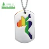 Cheap metal blank sterling silver plating dogtags 3d necklace dog tags embossed custom black gay-pride dog tag