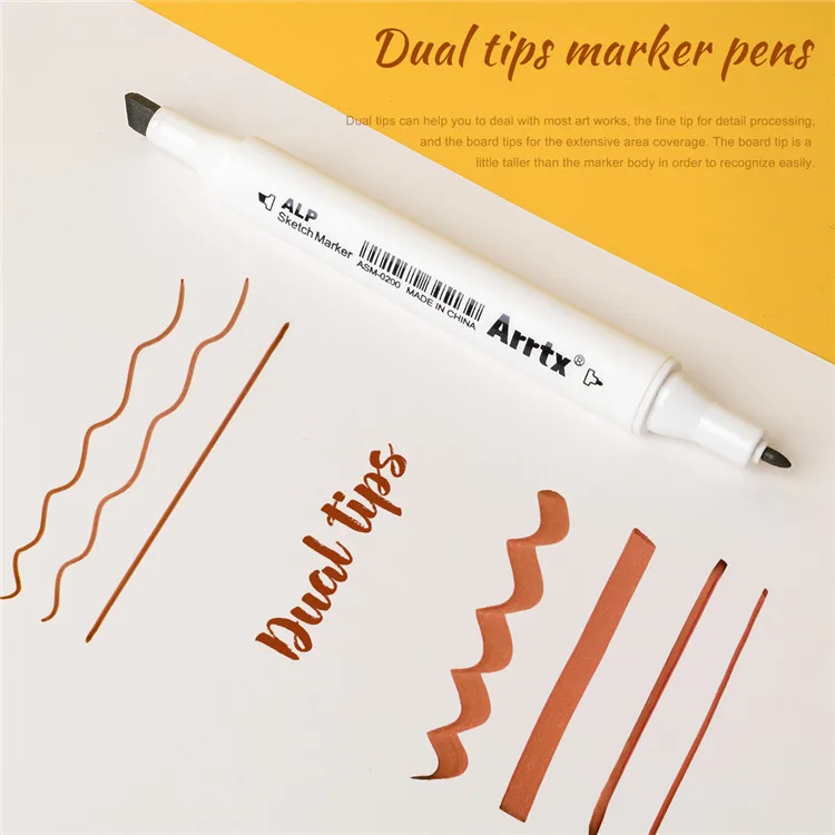 Arrtx ALP 90 Colors Alcohol Marker Set Dual Tip Marker Set for