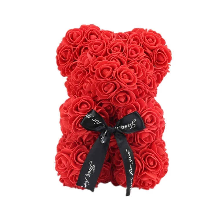 PE Artificielle Rose Fleurs ours fête de mariage Décoration Cadeaux St Valentin C#P5