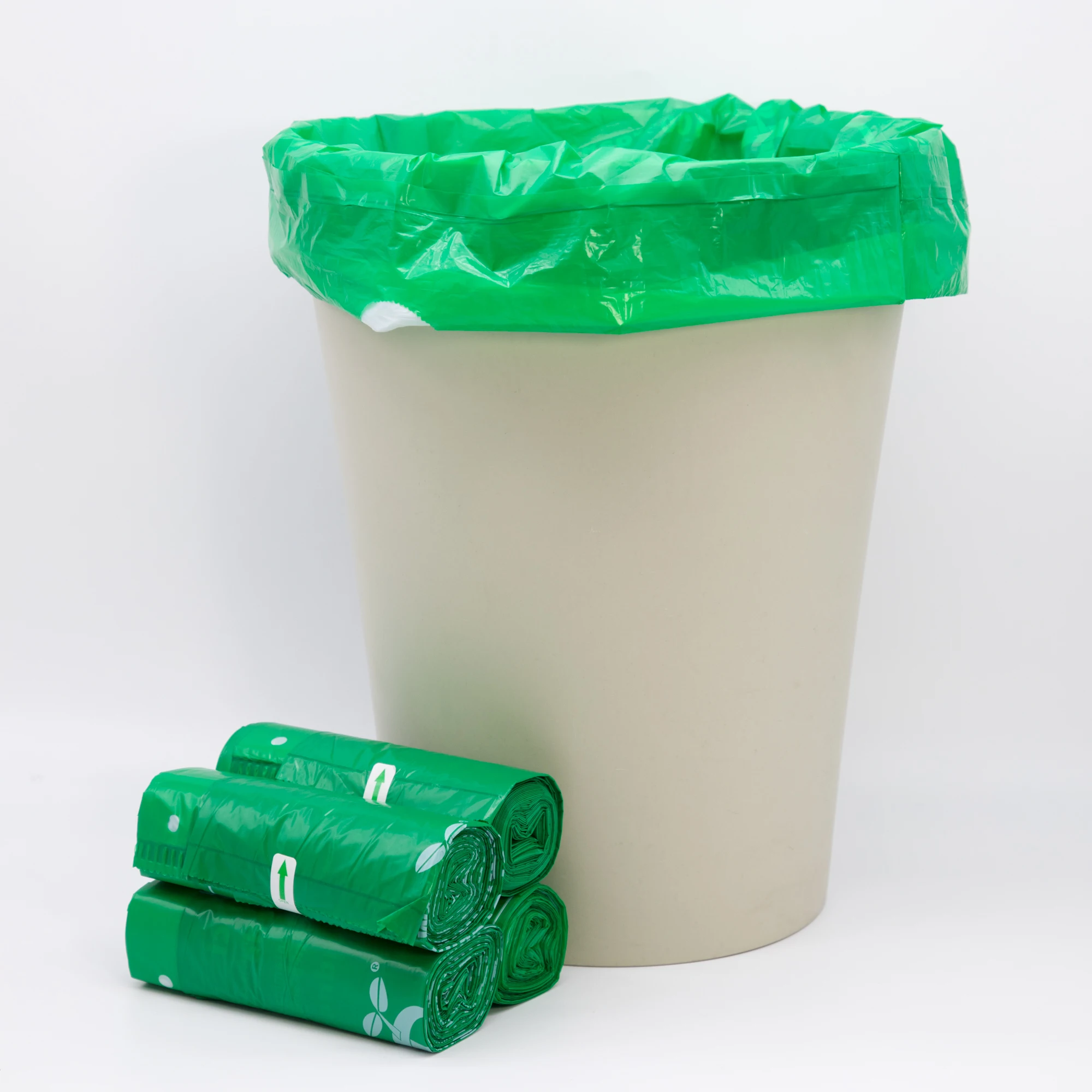 Biodegradable Trash Bags Drawstring Cord Grocery Bags En 13432 Certified Garbage Industrial Use