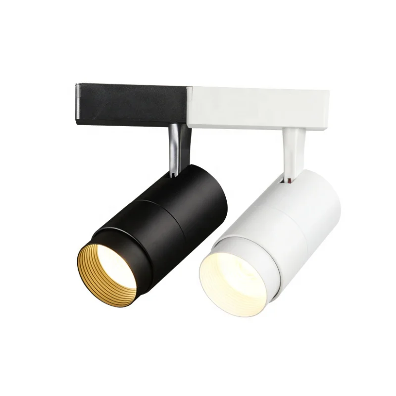 12w COB LED Track Light Black/White Led Rail Lamp Zoom Beam Angle Adjustable Spotlight for 3 wires track