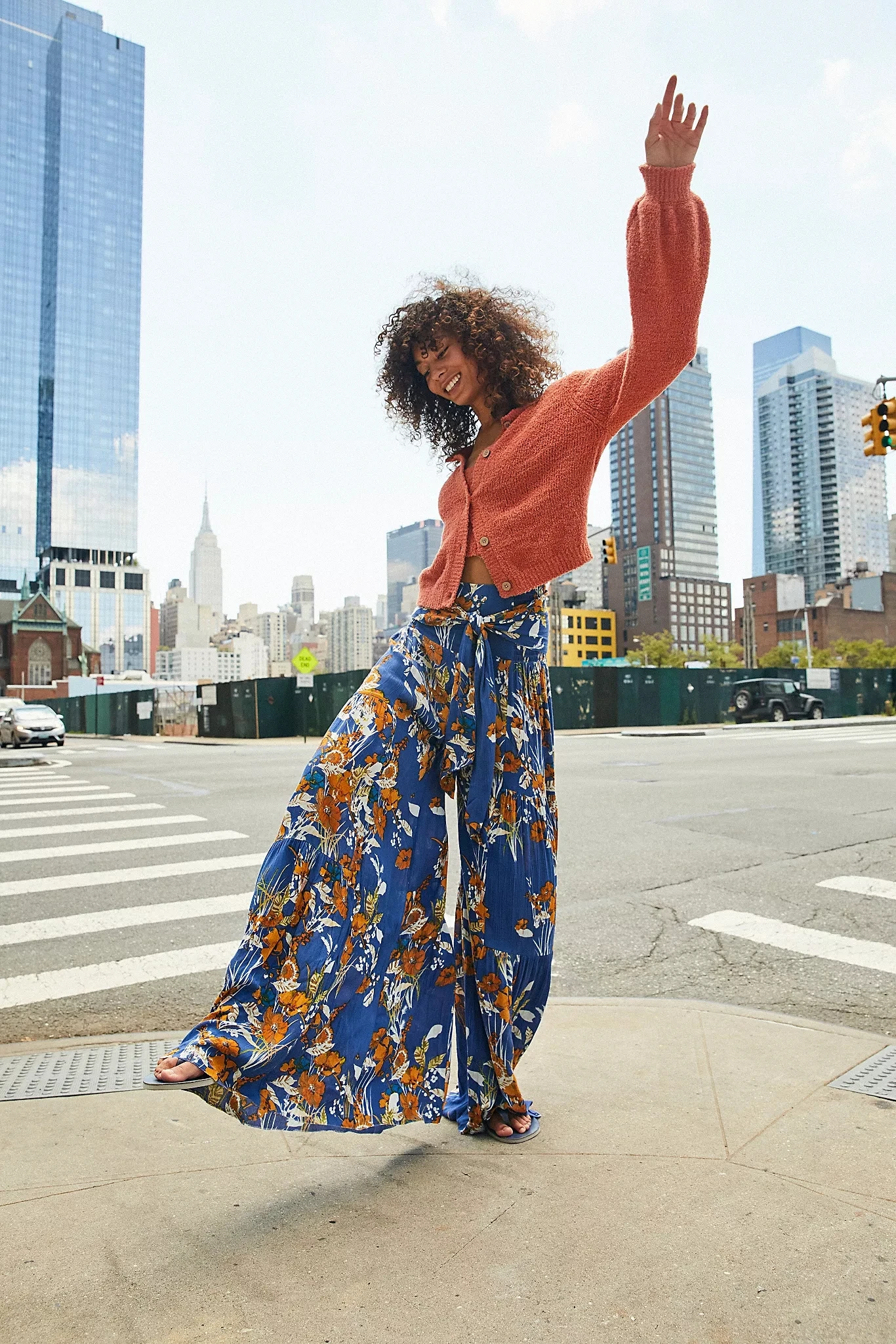 One Aloha Printed Wide-leg Pants High 