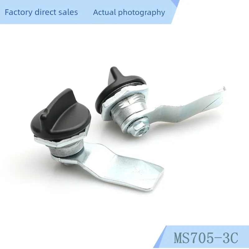 Electric Cabinet Alloy Ms715-2 Tongue Lock Ms705-3C-4 Black Knob Cylinder Lock for Decorations with Cutting Service factory