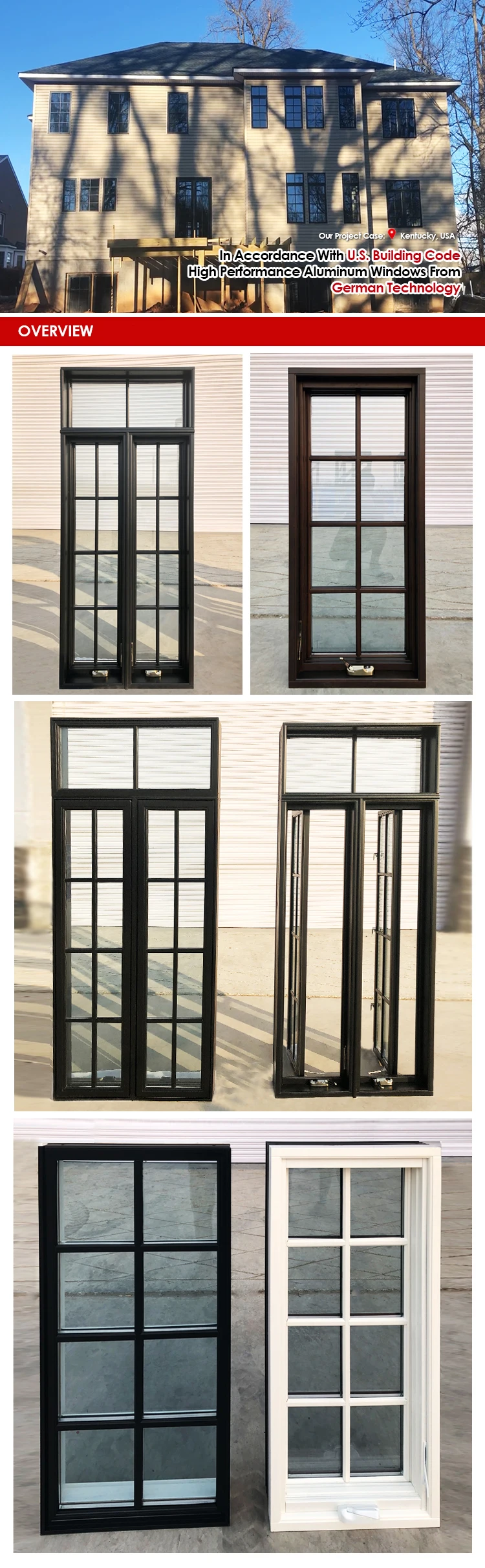 Manufactory direct double crank out windows doorwin