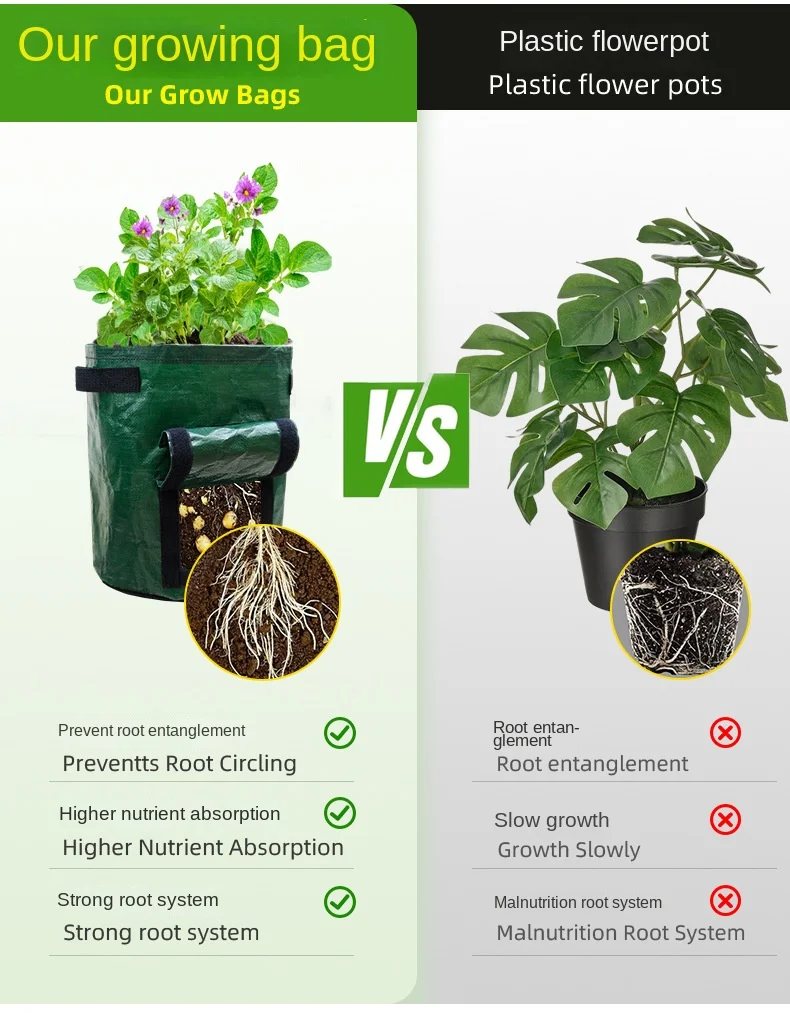 product wholesale factory green pe planting bag for outdoor gardening breathable beauty bag for potato fertilizer grow grow bag-5