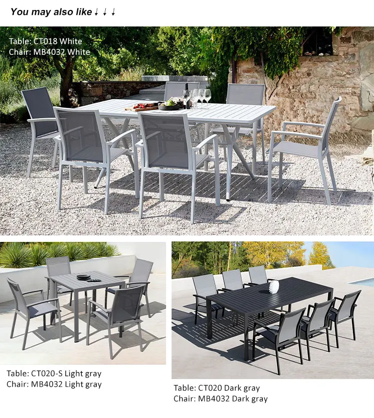 High End Aluminum Outdoor Table Extending Table Patio Furniture Chair