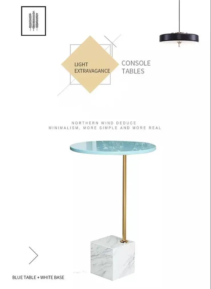 Nordic modern light luxury mini marble round small coffee table