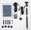 DC solar powered pond pump garden water feature with battery backup