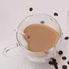 China supplier High end product borosilicate glass heart shape coffee cup 250ml client logo acceptable