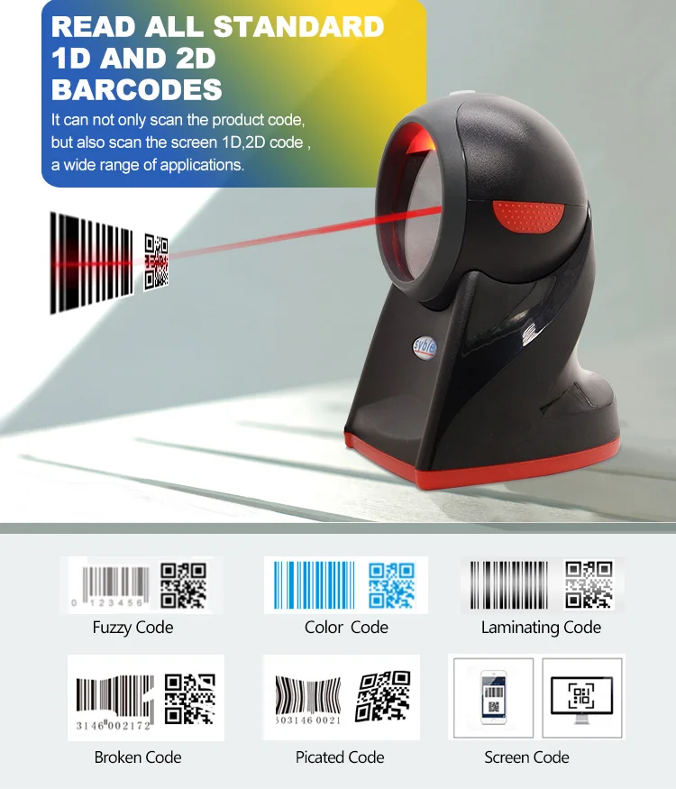 XB-8602H Syble High Cost Effective 2D Handsfree Table Top Barcode Reader 2D Handsfree Barcode Scanner Desktop