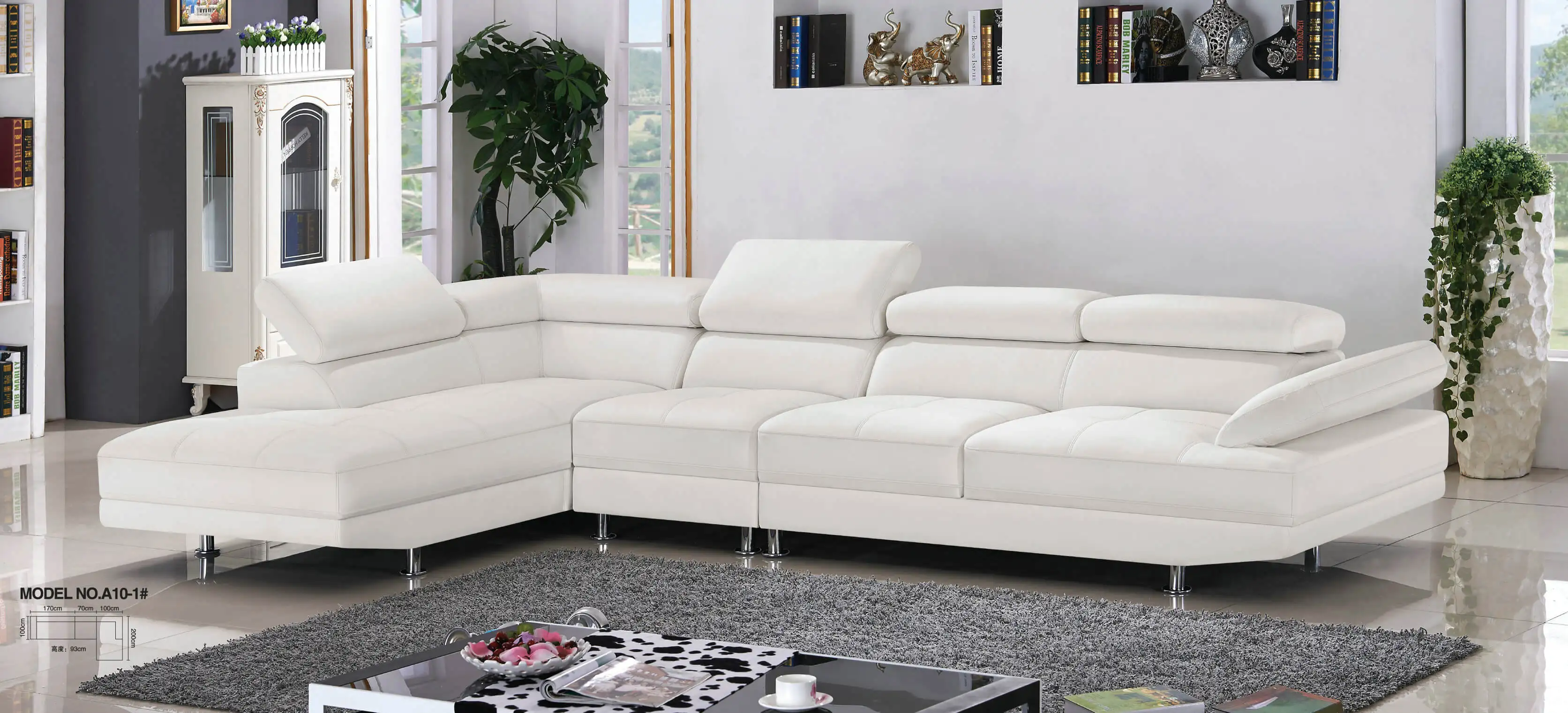 White Color L Shape Wholesale Cheap Price Pu Leather Sofa Set - Buy ...