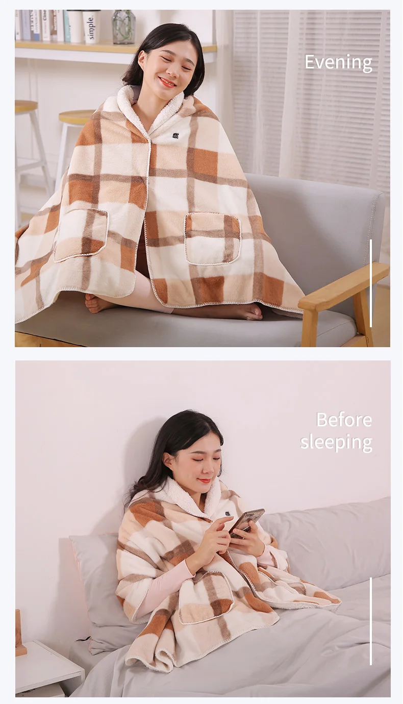 Whole Far Infrared Wireless Battery Heated Blanket Clothes Electric Heating Travel Blanket Usb Buy Heated Blanket