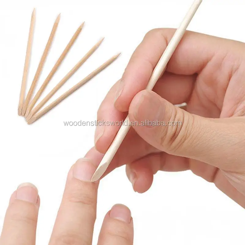 Orange Wood Sticks Nail Cuticle Pusher Back Remover Pedicure Manicure Wood  Round Sticks  Nail Art Design Stick - Buy Disposable Orange Wood  Sticks For Nail Art Beauty And Cleaning Or Cuticle