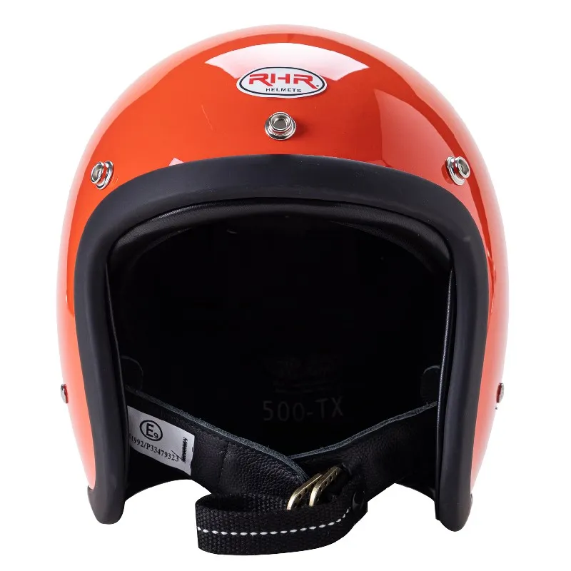 3/4 motorcycle helmets retro AHR DOT Open Face Helmet Visor Matte Black Double D Vintage 3/4 Motorcycle Helmet for