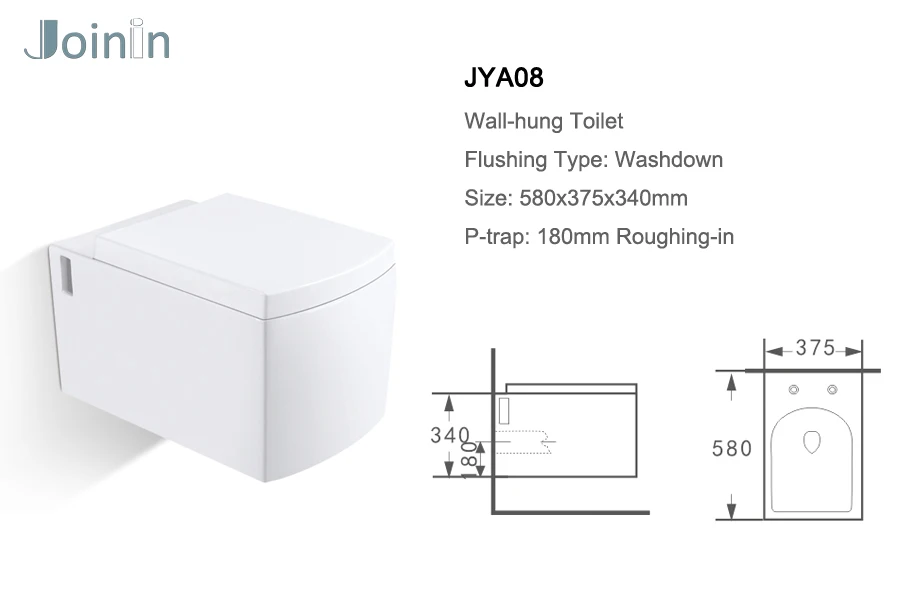 JOININ chaozhou high quality Water Closet Ceramic rectangle  Wall Hung Toilet JYA08